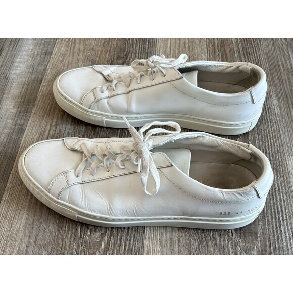 Common Projects Original Achilles Leather White Italian Sneaker Shoe Size 40 (7) - Picture 4 of 8